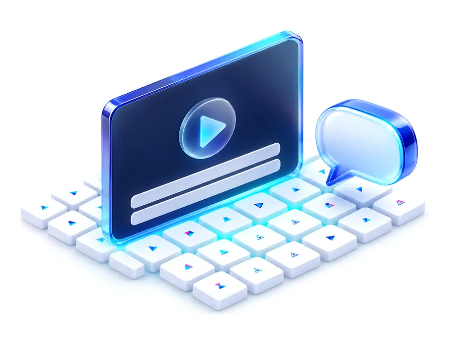 자막 기능을 표현한 PlaynPlay 일러스트