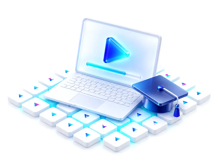 온라인 교육 진도 관리를 표현한 PlaynPlay 일러스트